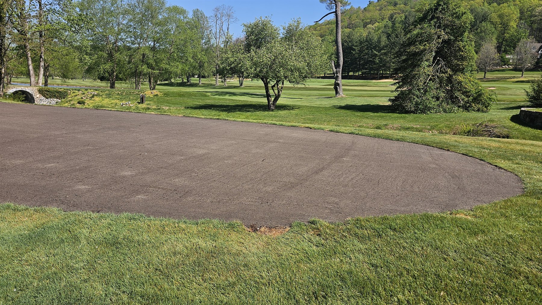 Prepared bare tee seedbed on April 16, 2026